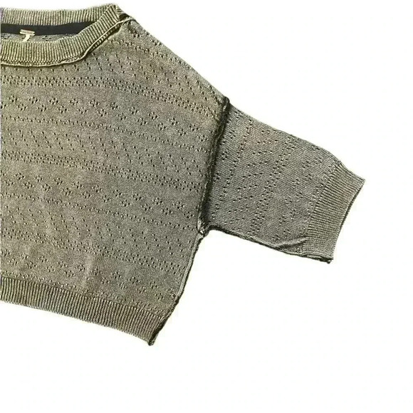 Free People Womens Sand Castle Black Cropped Pullover Sweater Size Small - Picture 6 of 12